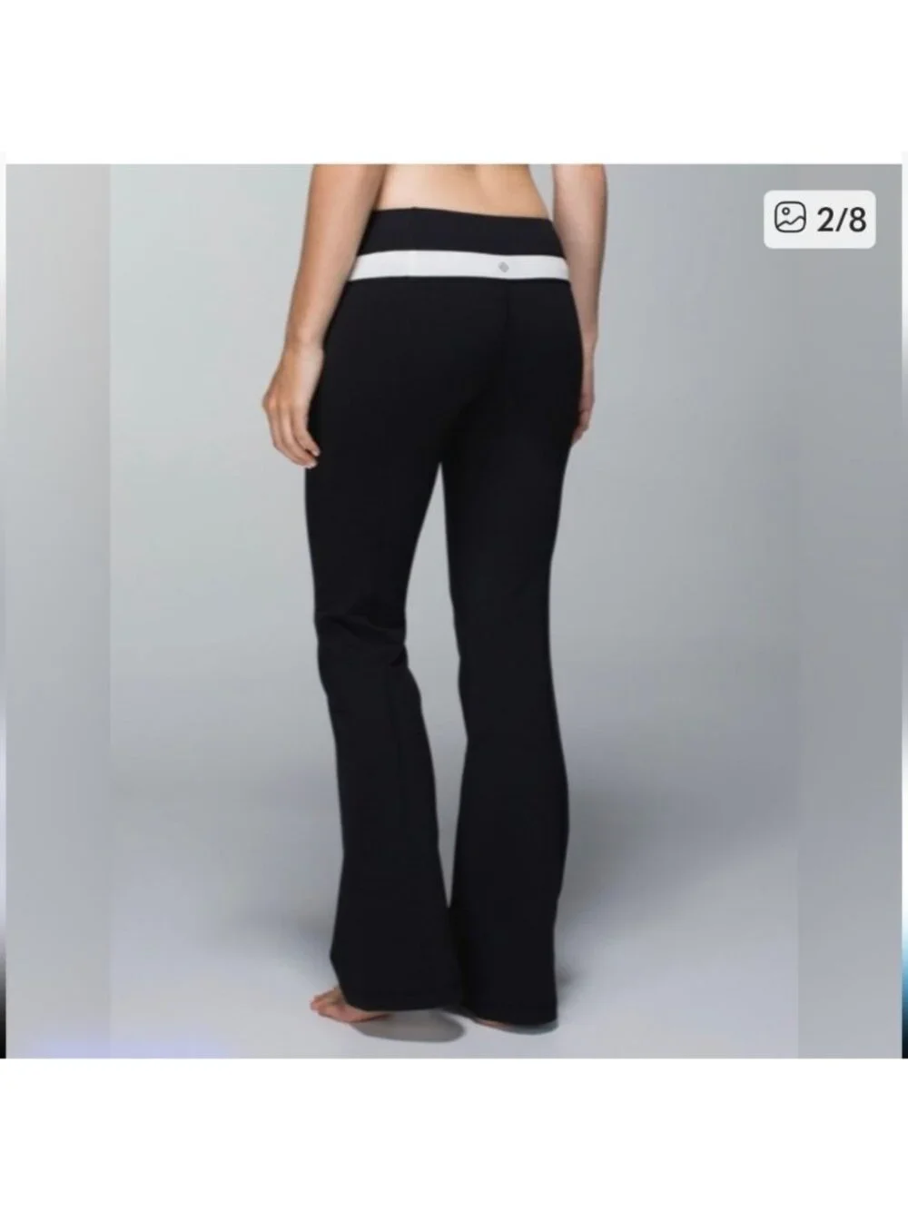 Lululemon Groove Pants Flared Black With White Band